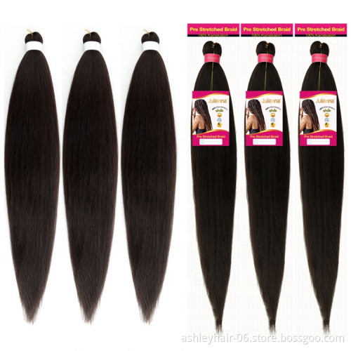 wholesale synthetic braiding hair easy 3x pre stretched braiding hair bulk braids 2x ombre color